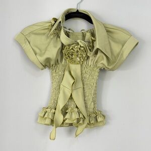 Stylish Custom Green Smocked Blouse